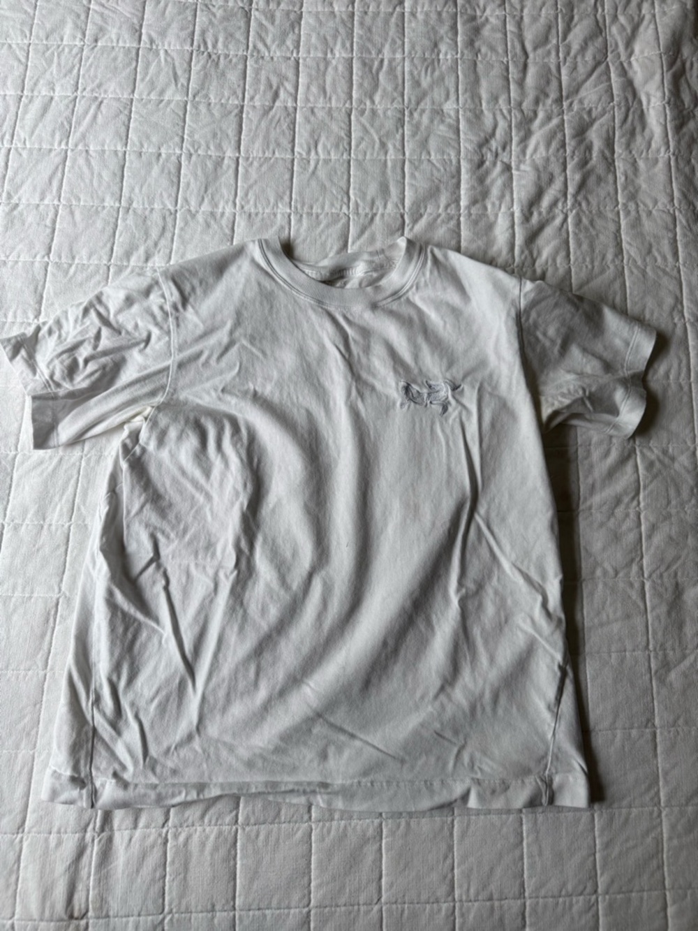 Arc'teryx White Kragg Crewneck Tee with Neck Print 100% cotton